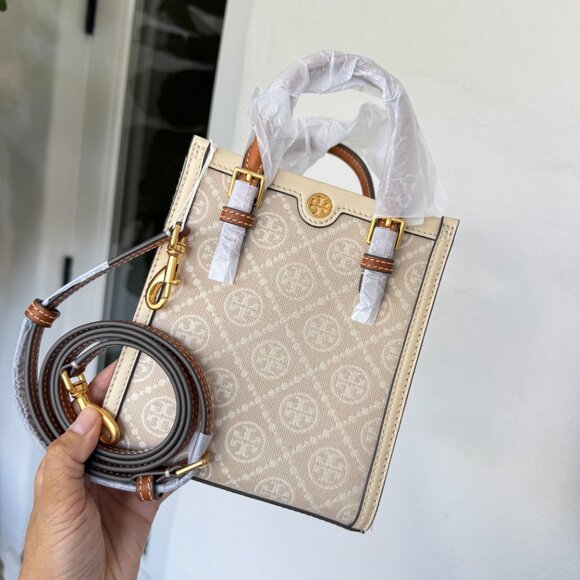 Tory Burch 150217 T Monogram Mini Tote Bag Authentic & gift receipt ‼️ - Picture 1 of 16